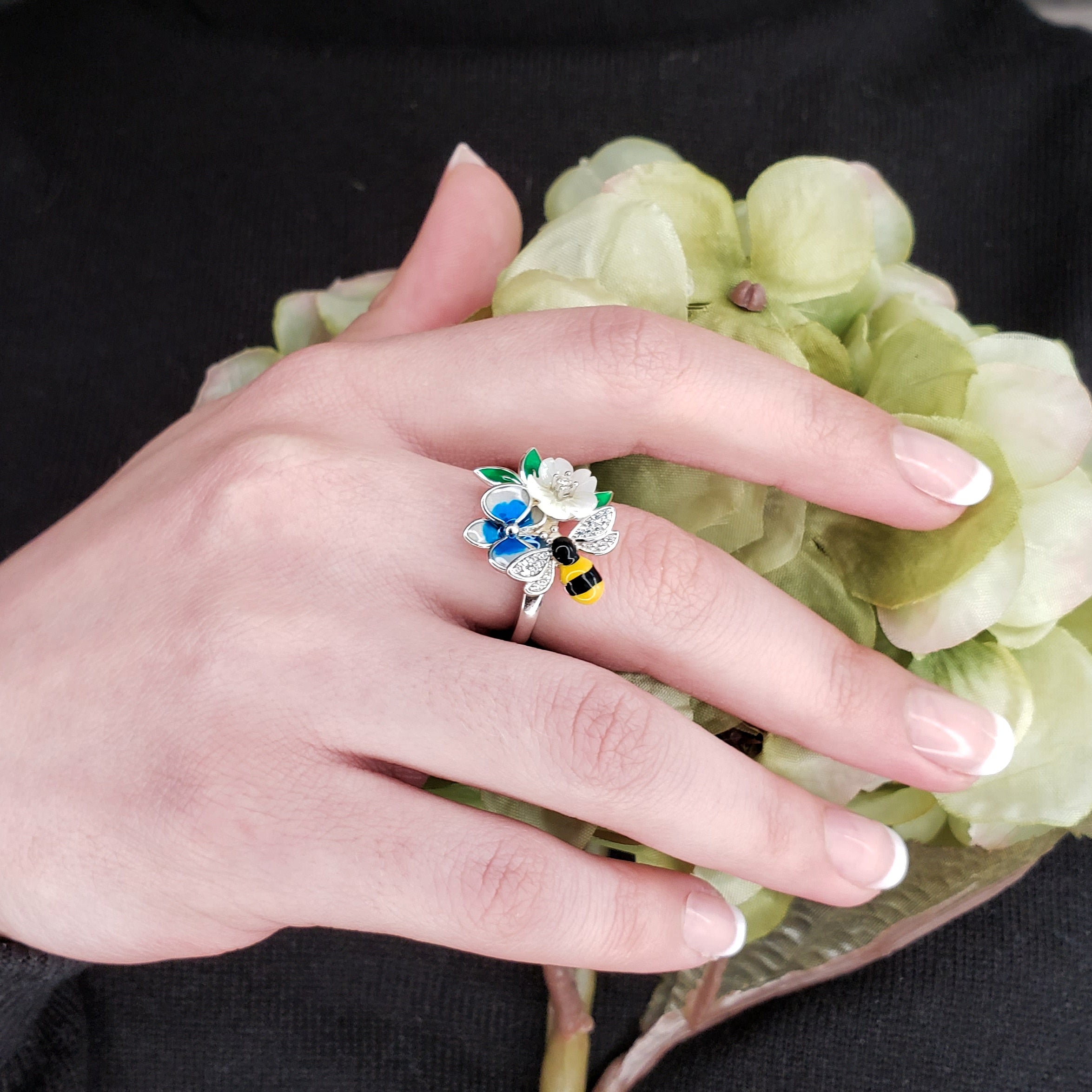 Blooming Blue Ring