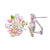 A pair of silver gold plated earrings with pearls, shell flowers and a pink butterfly charm.