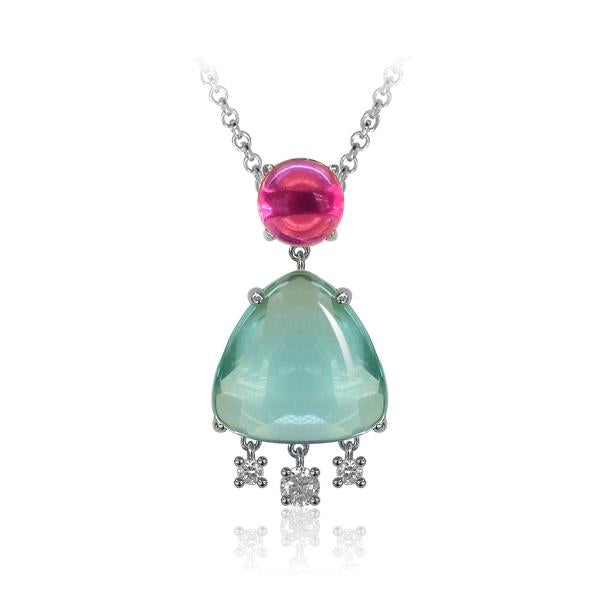 Silver Aqua Necklace - penelope-it.com