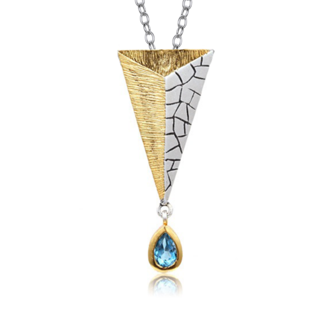 Blue topaz silver necklace - penelope-it.com