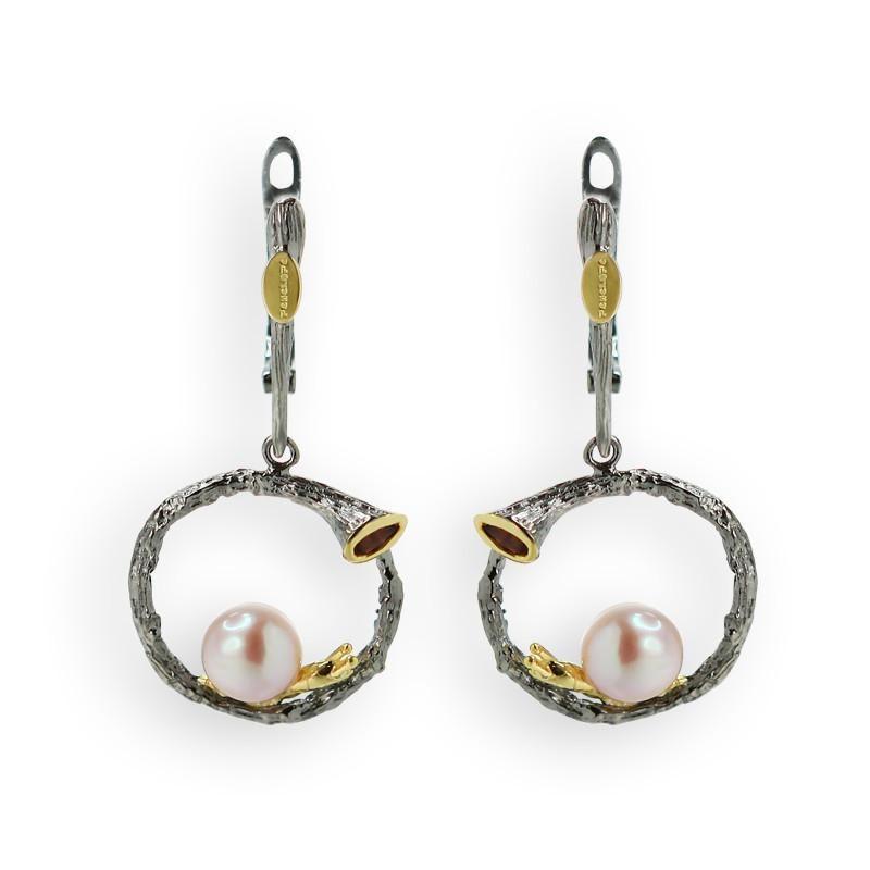 Pearls Silver Earrings - penelope-it.com