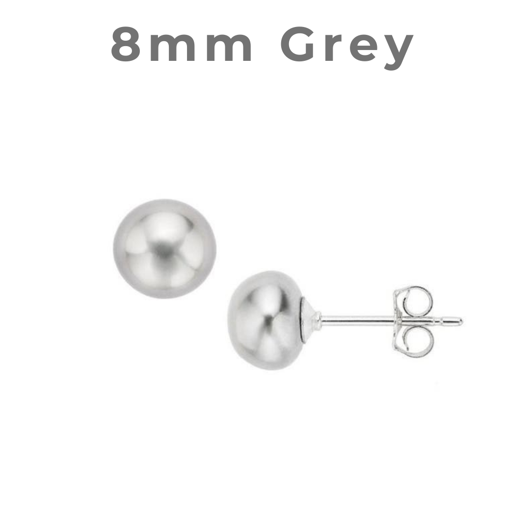 Light Grey Pearl Studs
