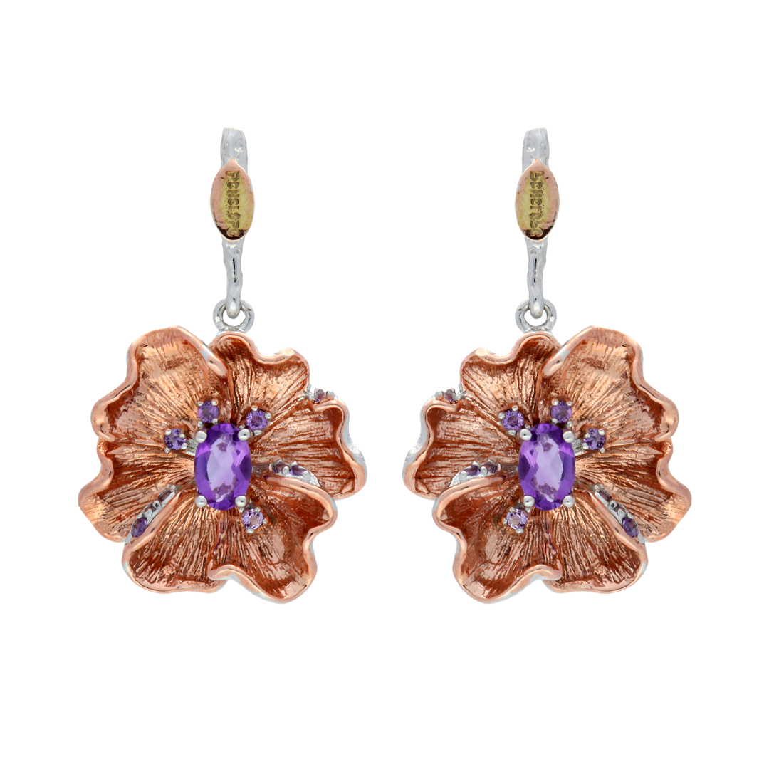 Amethyst Flower earrings - penelope-it.com