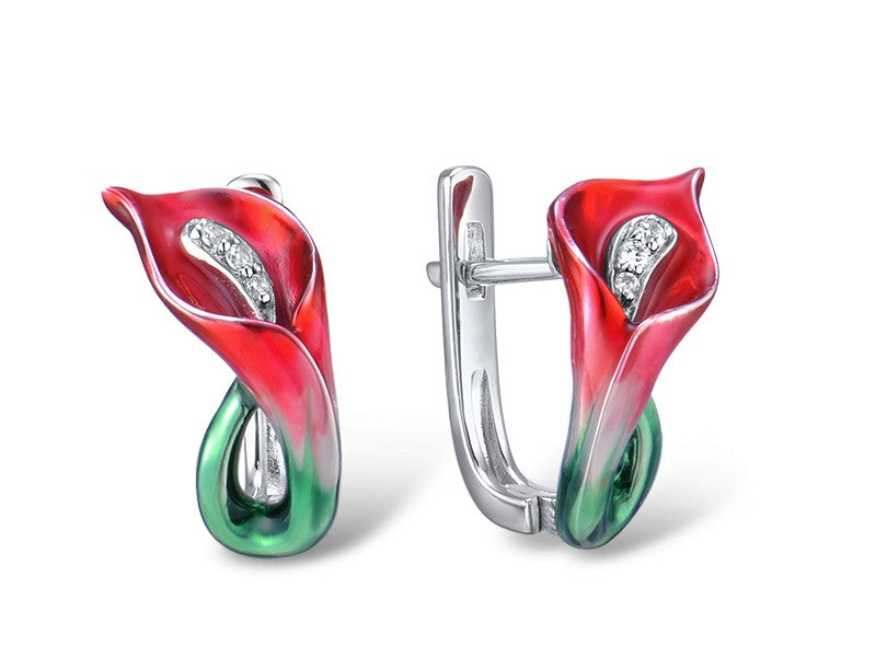 Calla Lily Red Earring - penelope-it.com