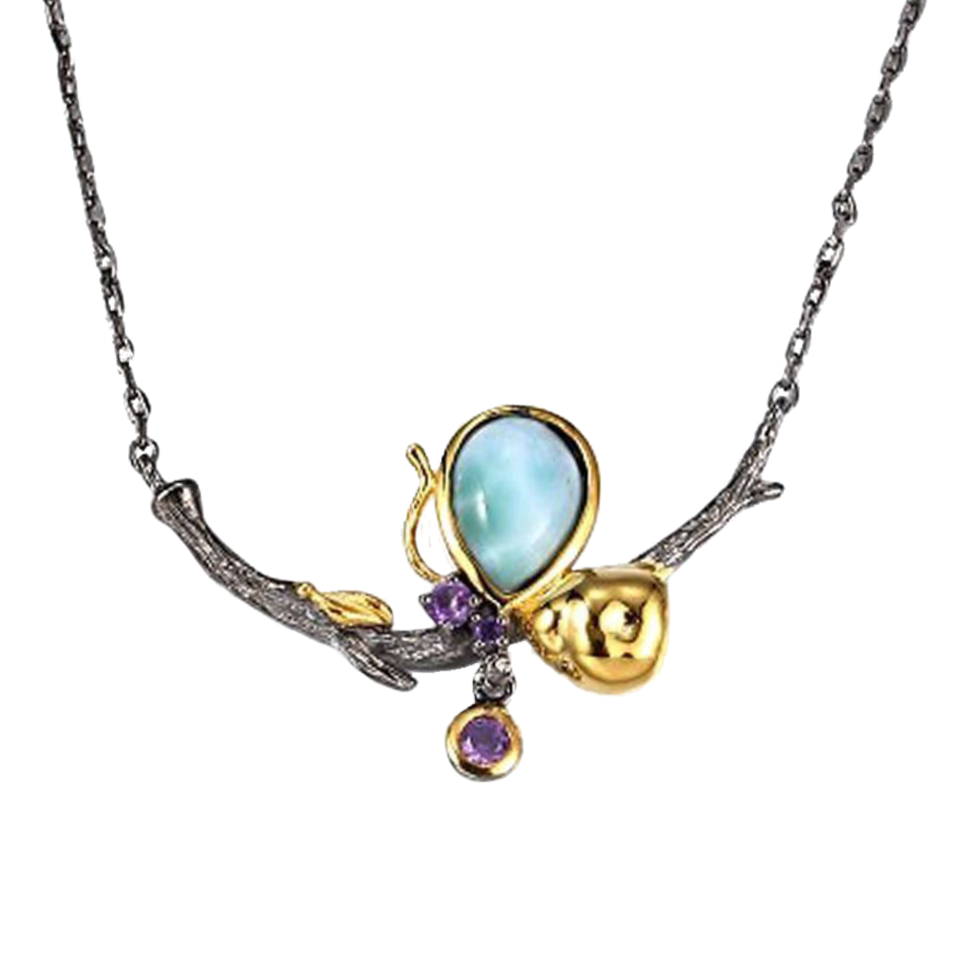 Larimar Butterfly necklace - penelope-it.com